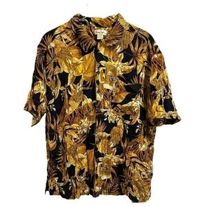 Vtg Panama Jack Beer Margaritas Parrots Print Aloha Friday Shirt Men's XXLarge